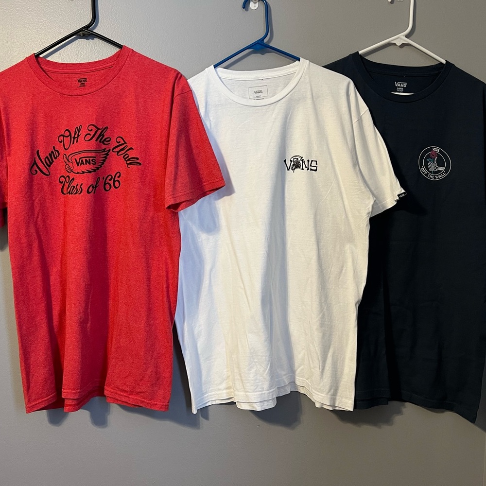 Three Vans Mens Tshirts Size Large Gently Worn